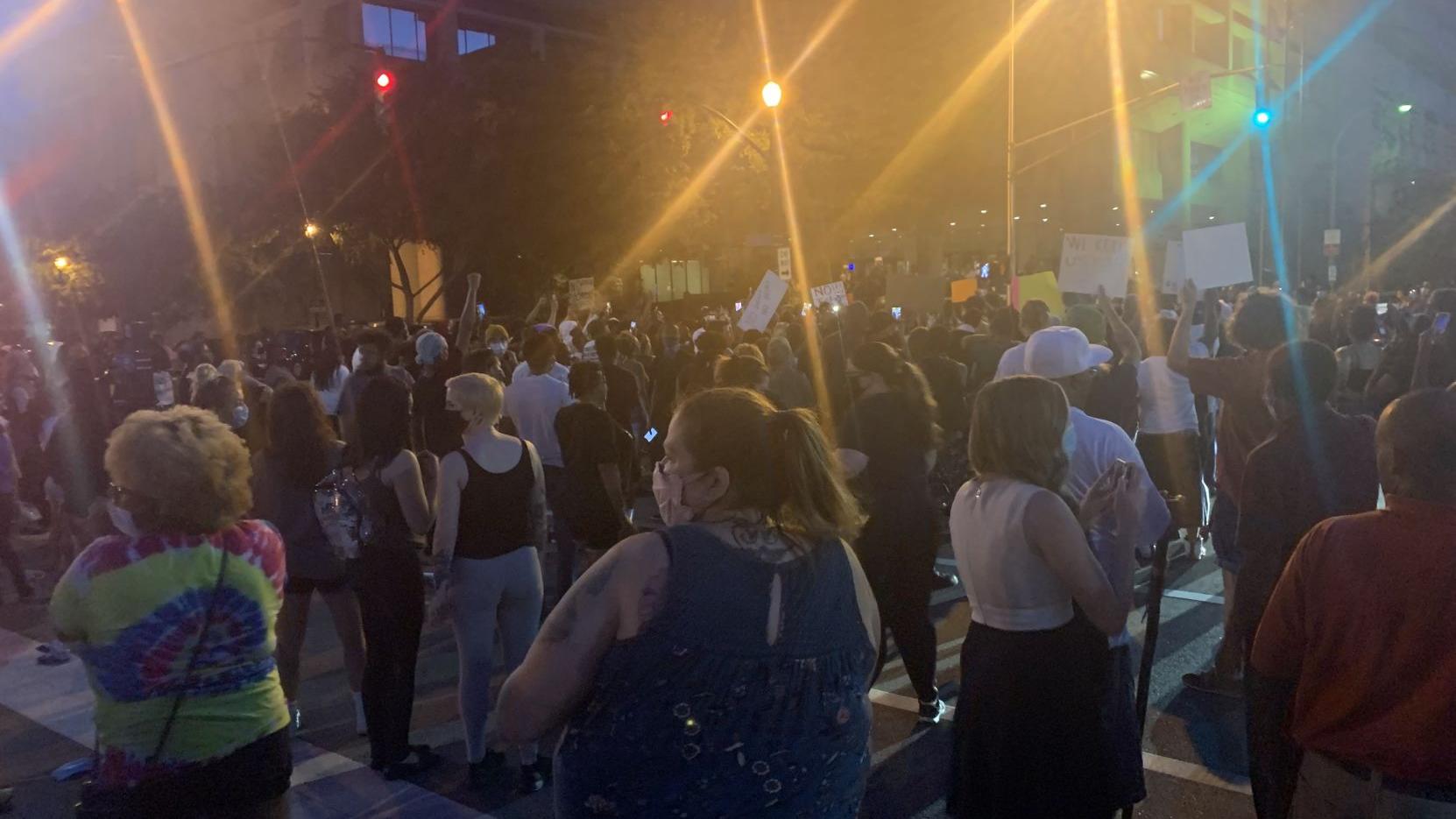Protesters gather in downtown Louisville demanding justice for Breonna Taylor